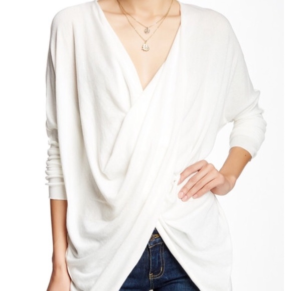 Foreign Exchange Sweaters - White draped top
